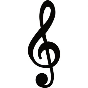 Musik Notenschlüssel Deko Wandschild 50x20cm schwarz