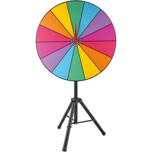Deko Standfigur Glücksrad für eigene Beschriftung mehrfarbig bunt