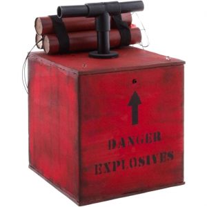 Horror Dynamite Detonator Deko Standfigur mit Sound macht Detonationsgeräusche rot