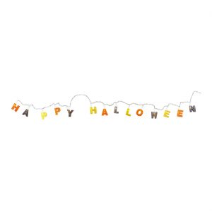 Happy Halloween Dekogirlande Lichterkette Buchstaben Lichter 150cm ohne Batterien orange-schwarz