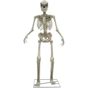 Skelett bleich Deko Standfigur animiert+LED+Sound JACK MARROW 240cm beige