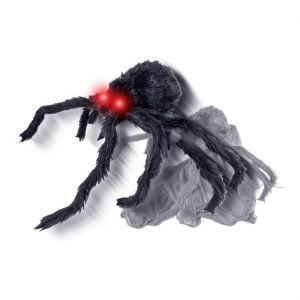 Spinne VL Deko Standfigur animiert+LED+Sound springt mit Shockeffekt JUMPING SPIDER 50cm schwarz