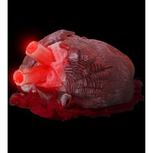 Blutiges Körperteil Herz Deko Standfigur animiert+LED klopfendes Herz mit Sound 21x12x10cm rot