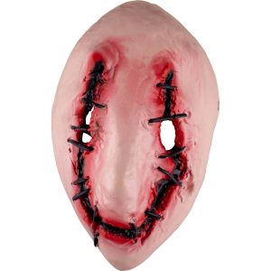 Zombiemädchen genäht Gesichtsmaske mit Nähten STITCHED WHITE FACE haut-rot