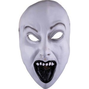 Vampir Gesichtsmaske Black Mouth Mask aus Latex weiß-schwarz