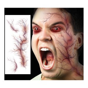 Blutiges Tattoo Set Adern unter der Haut 30x13cm BLUTGEFÄSSE TATTOOS rot-schwarz