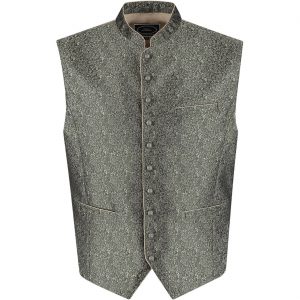 Trachten Kleidung Weste elegant gemustert grün-beige
