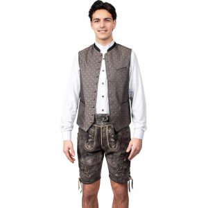 Trachten Kleidung Lederhose kurz aus Ziegenleder mit Gürtel leicht und bequem Superdeluxe schwarz