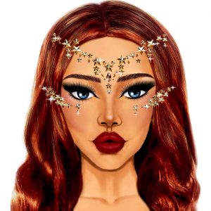 Stars / Sterne Schmucksteine Augen Set STAR SIGN auf Folie selbstklebend gold