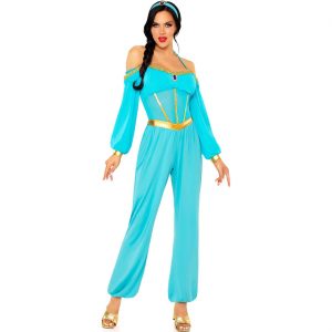 Orientalin Bauchtänzerin Kostüm Overall DESERT PRINCESS türkis-gold