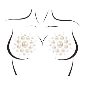 Meerjungfrau Schmucksteine Brust Set Perlen Style ISLA auf Folie selbstklebend creme