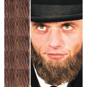 Echthaar Kinnbart mit Mastixkleber LINCOLN Profiqualität kombinierbar zum Vollbart einfarbig braun