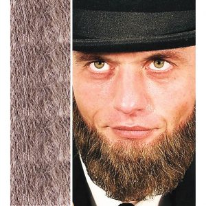 Echthaar Kinnbart mit Mastixkleber LINCOLN Profiqualität kombinierbar zum Vollbart einfarbig grau