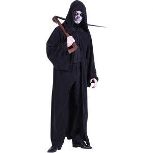 Geist / Sensenmann Kostüm Mantel mit Kapuze auch für Richter und andere Themen Deluxe 154cm schwarz