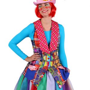 Clown Weste kariert Superdeluxe für Damen bunt