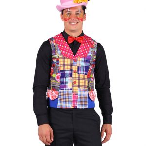 Clown Weste kariert Superdeluxe für Herren bunt
