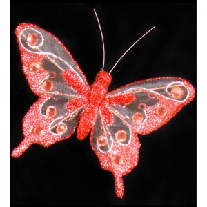 Insekt Schmetterling Brosche gestickter Deko Textilschmetterling rot