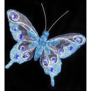 Insekt Schmetterling Brosche gestickter Deko Textilschmetterling türkis