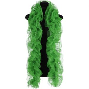 Textil Boa aus Organza die Alternative zur Federboa einfarbig grün