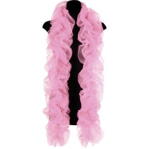 Textil Boa aus Organza die Alternative zur Federboa einfarbig rosa