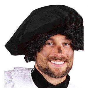 Edelherr / Bürgerlicher Mütze Barrett aus Samt Deluxe Baskenmütze schwarz