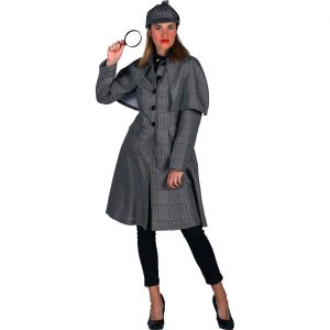 Privatdetektivin Kostüm Kleid kurz Superdeluxe grau