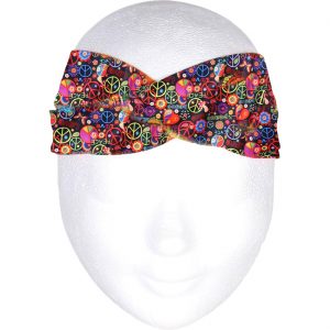 70er Jahre Hippie Haarband PEACE bunt