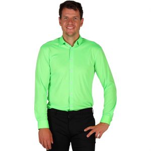 Hemd Bluse Basic Hemd zB für 70er Jahre Topqualität einfarbig neongrün