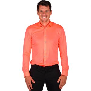 Hemd Bluse Basic Hemd zB für 70er Jahre Topqualität einfarbig neonorange