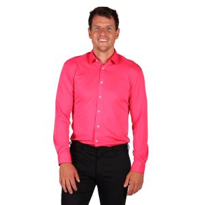 Hemd Bluse Basic Hemd zB für 70er Jahre Topqualität einfarbig neonpink