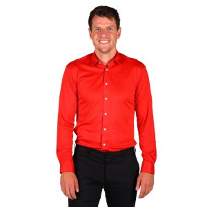 Hemd Bluse Basic Hemd zB für 70er Jahre Topqualität einfarbig rot