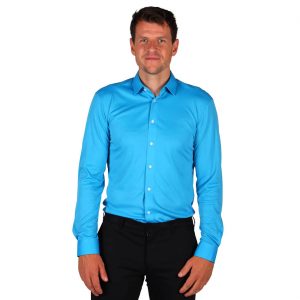 Hemd Bluse Basic Hemd zB für 70er Jahre Topqualität einfarbig türkis