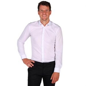 Hemd Bluse Basic Hemd zB für 70er Jahre Topqualität einfarbig weiß