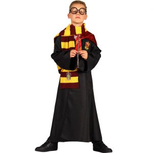 Hexer Zauberschüler Kinderkostüm Mantel WIZARD Deluxe schwarz-bunt