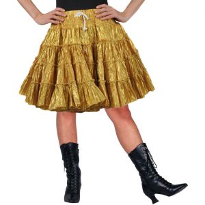 Rock Petticoat halblang Deluxe Petticoat metallic einfarbig gold
