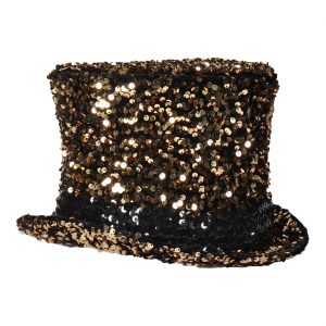 Show / Saloon Zylinderhut Superdeluxe CABARET gold-schwarz