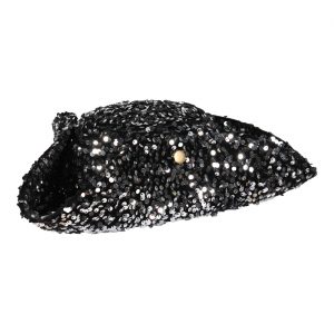 Show Pailletten Dreispitzhut Superdeluxe PARTYFEVER silber-schwarz