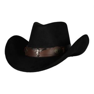 Cowgirl Cowboy Cowboyhut Superdeluxe Lederoptik TEXAS schwarz