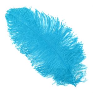 Einzelfeder Straußenfeder 55cm Spadona Straußenfeder Top-Qualität 55-60cm einfarbig türkis
