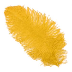 Einzelfeder Straußenfeder 55cm Spadona Straußenfeder Top-Qualität 55-60cm einfarbig gelb