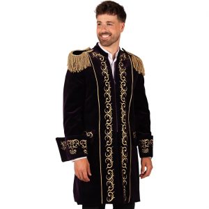 Edelherr / Pirat Jacke mit edlen Stickereien EMBROIDERED STAR schwarz-gold