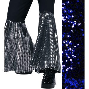 Show Disco Hosenschläge+Stirnband+Gürtel Set superdeluxe STARLIGHT blau-schwarz