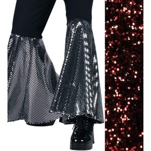 Show Disco Hosenschläge+Stirnband+Gürtel Set superdeluxe STARLIGHT rot-schwarz