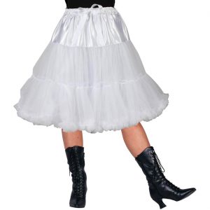 Rock Petticoat halblang 55cm SHOWGIRL mit Unterrock einfarbig weiß