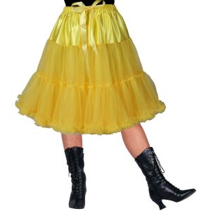 Rock Petticoat halblang 55cm SHOWGIRL mit Unterrock einfarbig gelb