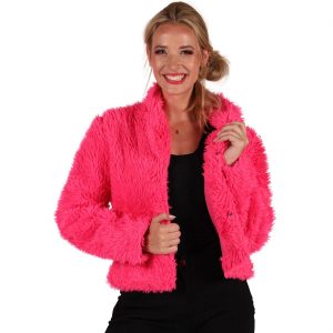 Superstars Pimp Jacke aus Plüsch Pelzjacke für verschiedene Themen POPULAIR pink