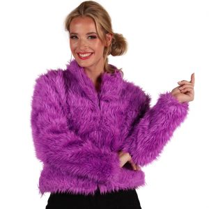 Superstars Pimp Jacke aus Plüsch Pelzjacke für verschiedene Themen POPULAIR lila