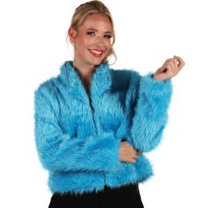 Superstars Pimp Jacke aus Plüsch Pelzjacke für verschiedene Themen POPULAIR türkis