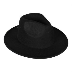 20er Jahre / 50er Jahre Fedorahut breite Krempe Deluxe FEDORA FESTIVAL schwarz