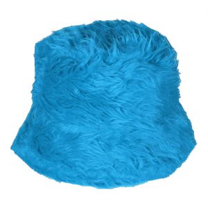 70er / 90er / Festival Eimerhut Fischerhut aus flauschigem Plüsch Deluxe POPULAIR türkis